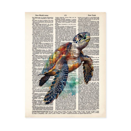 Sea Turtle Dictionary Art Print