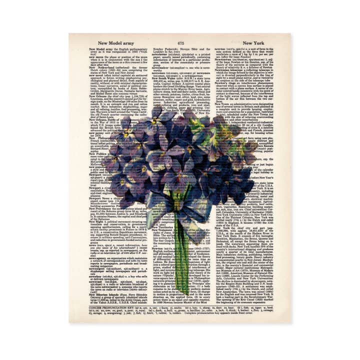 Violet Flower Bouquet Dictionary Art Print
