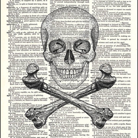 Skull and Crossbones Dictionary Art Print