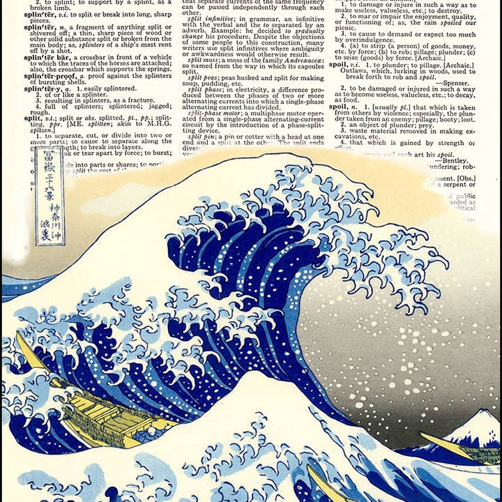 Great Wave Dictionary Art Print