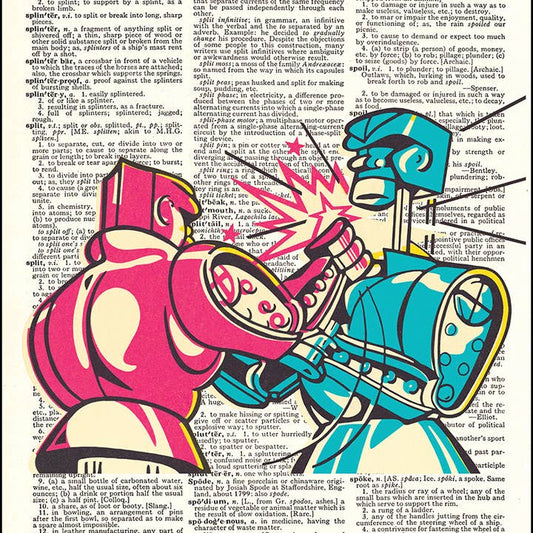 Rock em Sock em Robots Dictionary Art Print