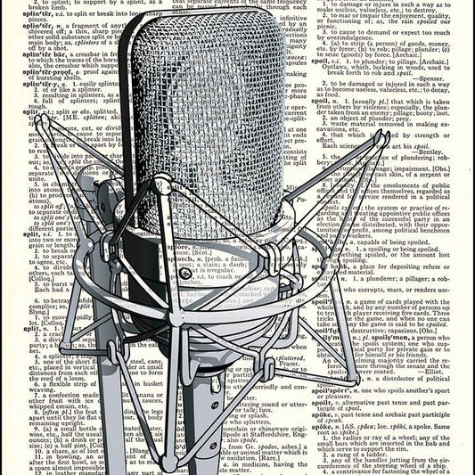 Microphone Sound Music Dictionary Art Print