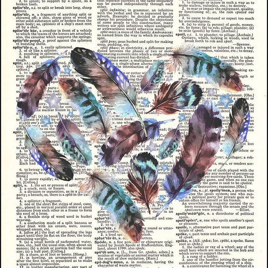 Feather Heart Dictionary Art Print