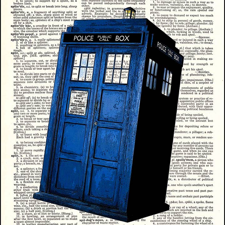 Dr Who Tardis Dictionary Art Print