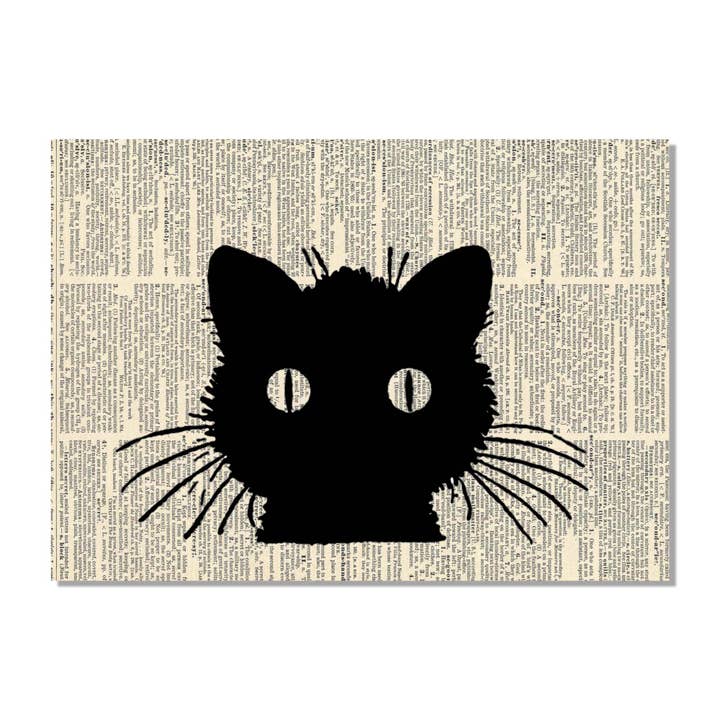 Black Cat Dictionary Art Print
