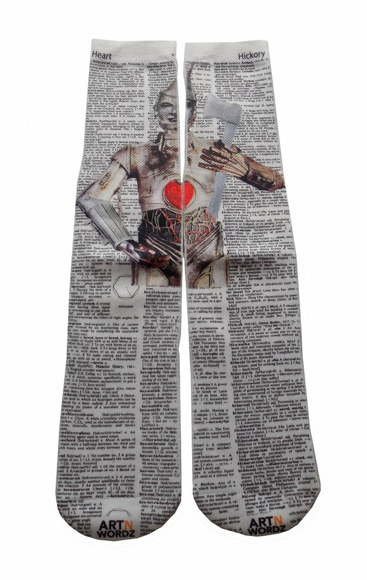 Wearable Tin-3PO Unisex Dictionary Art Socks