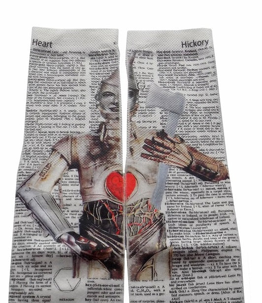 Wearable Tin-3PO Unisex Dictionary Art Socks