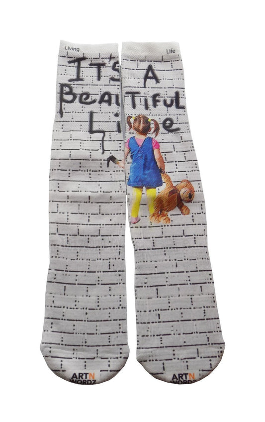 Wearable Beautiful Life Unisex Dictionary Art Socks