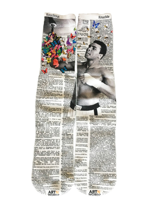 Wearable Ali Butterfly Float & Fly Unisex Dictionary Art Socks