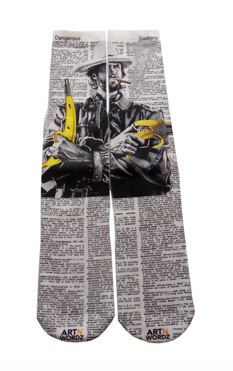 Wearable Dangerous Appeal Unisex Dictionary Art Socks