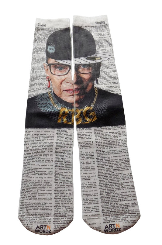 Wearable RBG Ruth Bader Ginsburg Unisex Dictionary Art Socks
