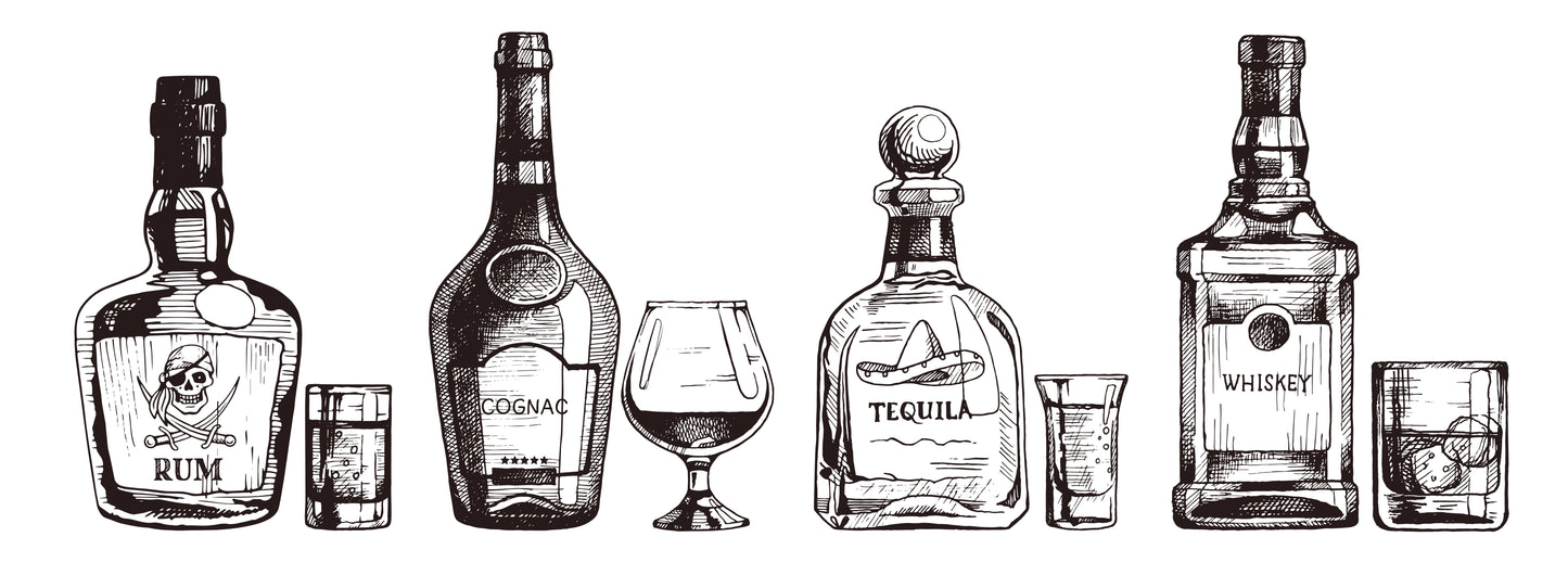 Alcohol Bottles 3 Piece Linked Dictionary Art