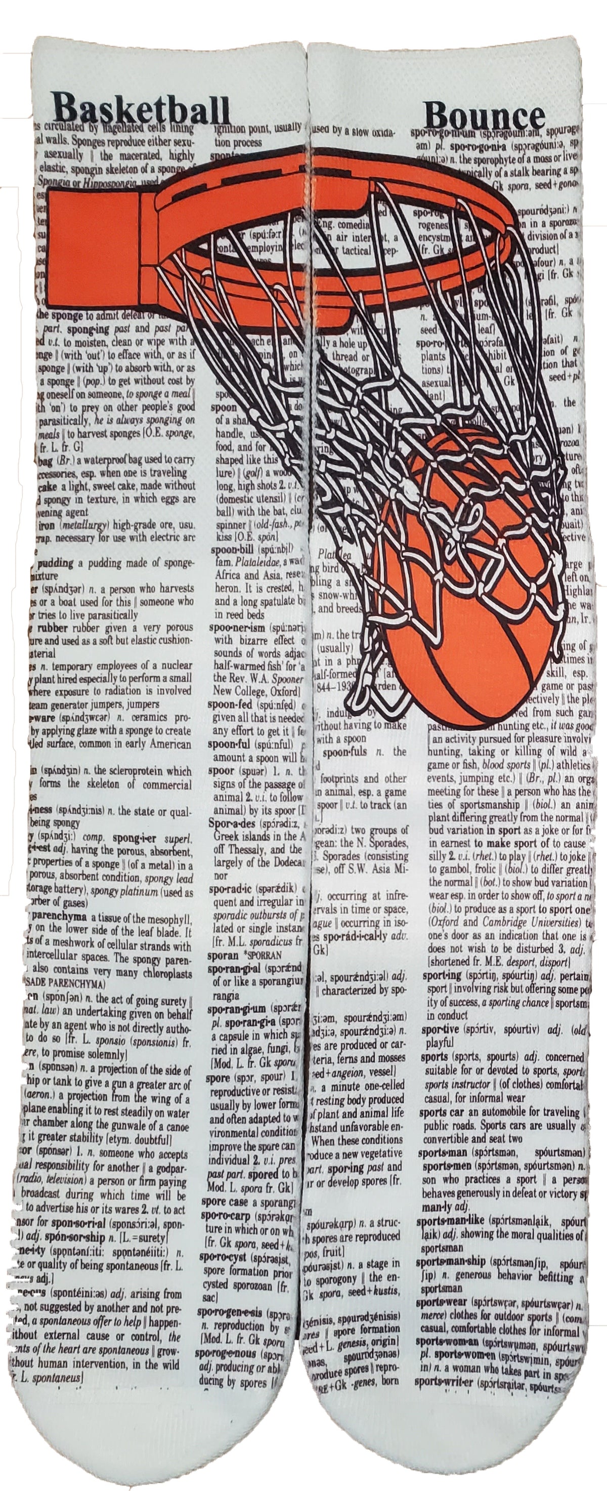 Basketball Unisex Dictionary Art Socks