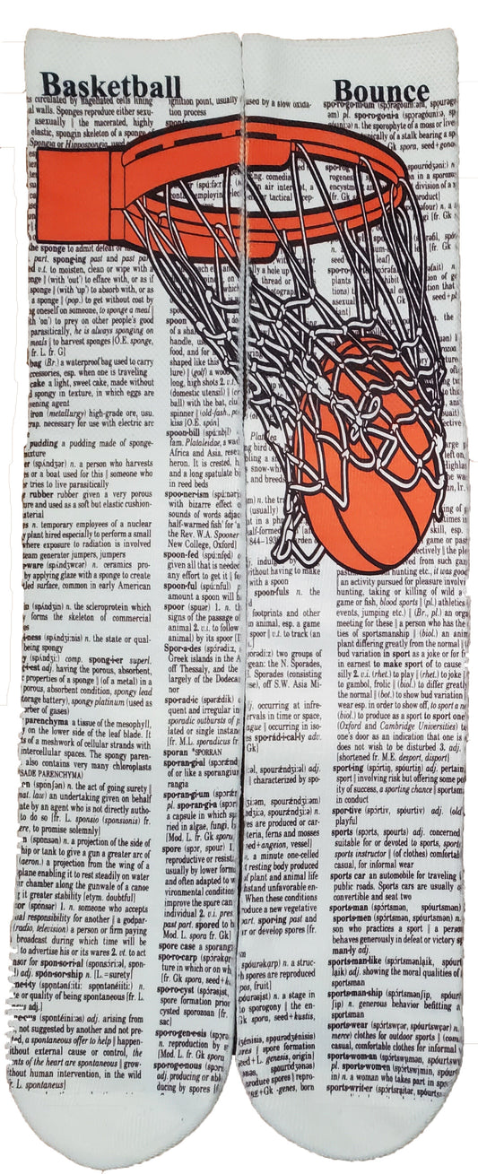 Basketball Unisex Dictionary Art Socks