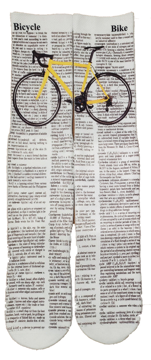 Bicycle Bike Unisex Dictionary Art Socks