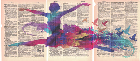 Colorful Ballet Dancer Linked Dictionary Art