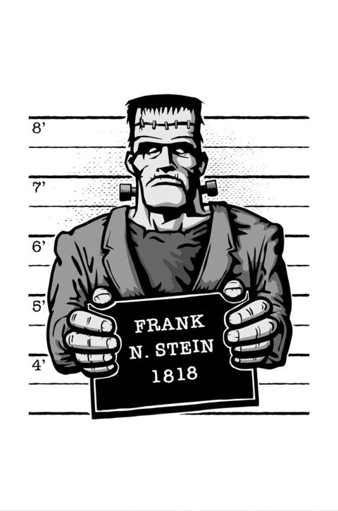 Frankenstein Mug Shot Dictionary Art Print