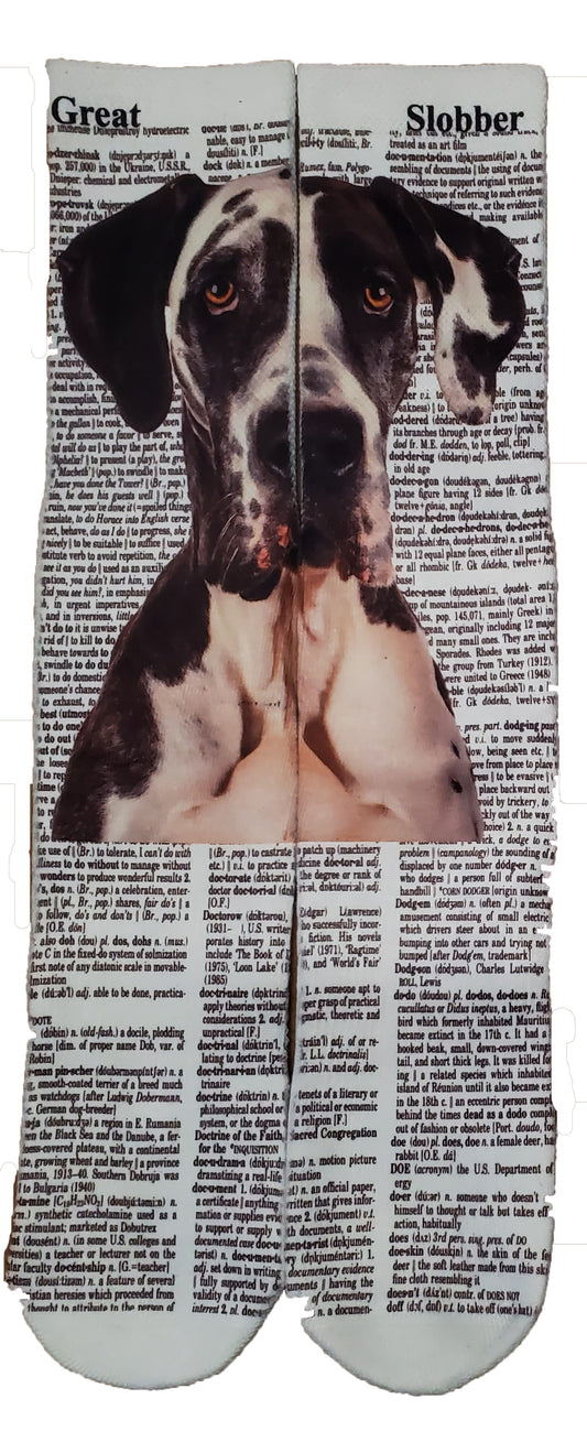 Great Dane Dog Unisex Dictionary Art Socks