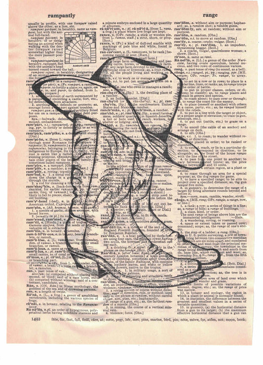 Cowboy Boots and Cowboy Hat Dictionary Art Print