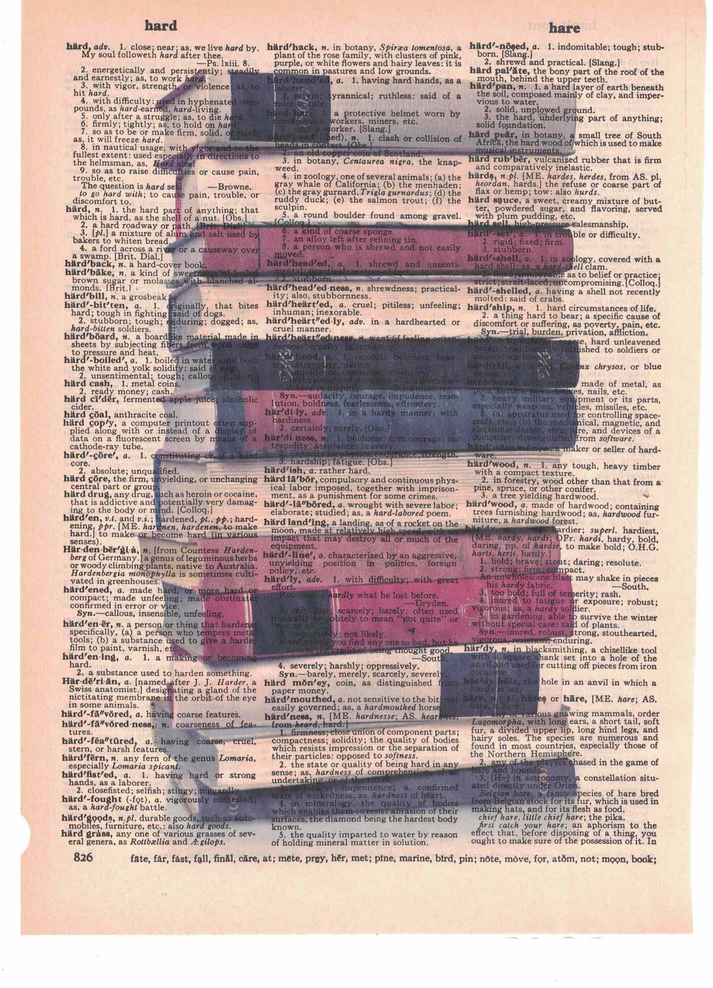 Stacked Books Dictionary Art Print