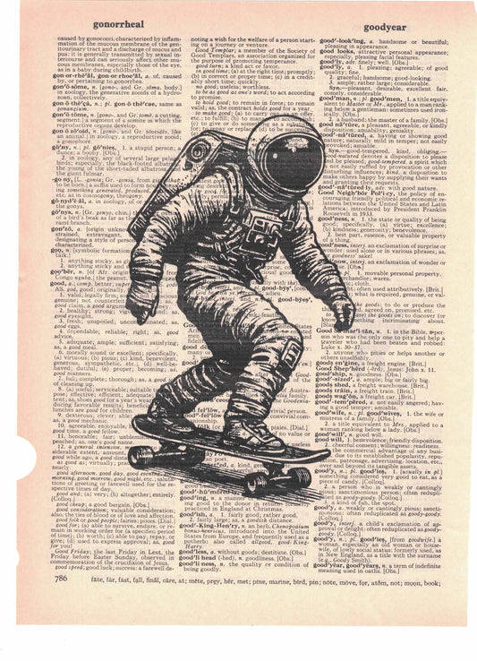 Skateboard Astronaut Dictionary Art Print