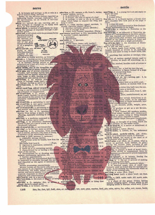 Cowardly Lion Dictionary Art Print