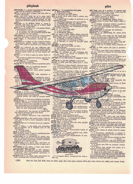 Cessna Airplane Dictionary Art Print