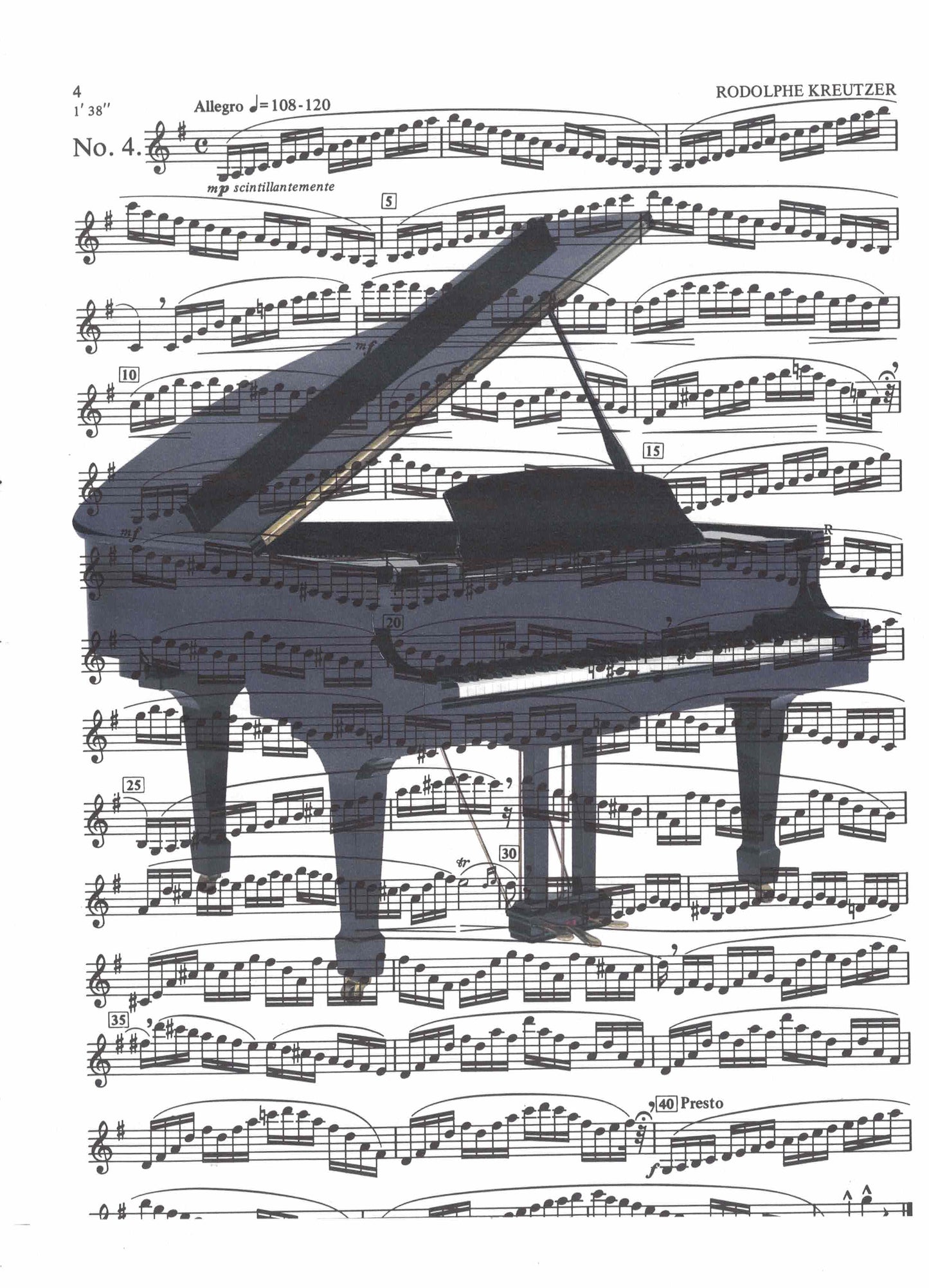 Piano on Sheet Music Art Print