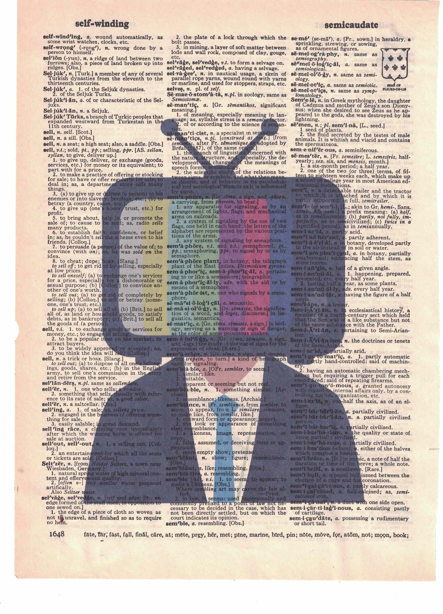 TV Head Man Dictionary Art Print