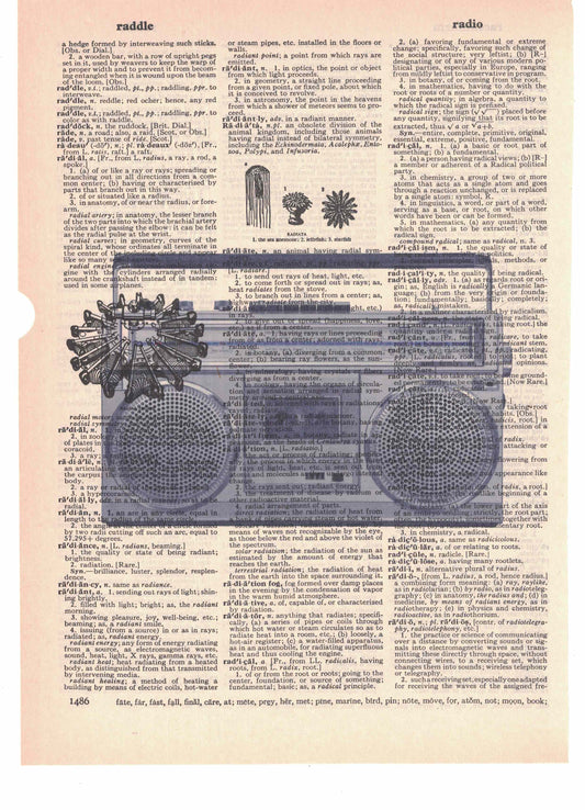 Radio Boombox Dictionary Art Print