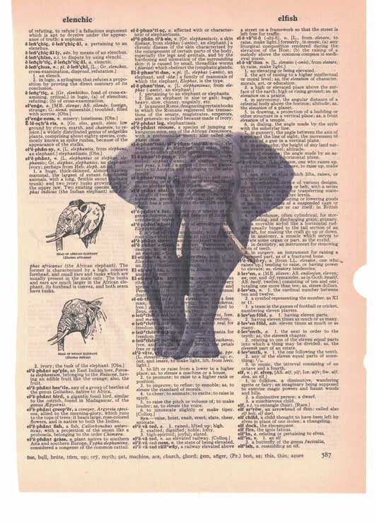Elephant Dictionary Art Print