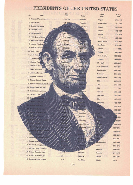 Abraham Lincoln Dictionary Art Print