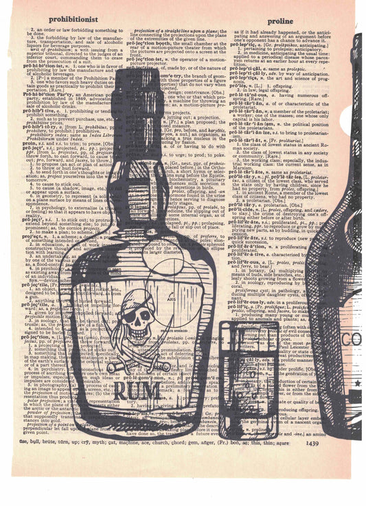 Alcohol Bottles 3 Piece Linked Dictionary Art