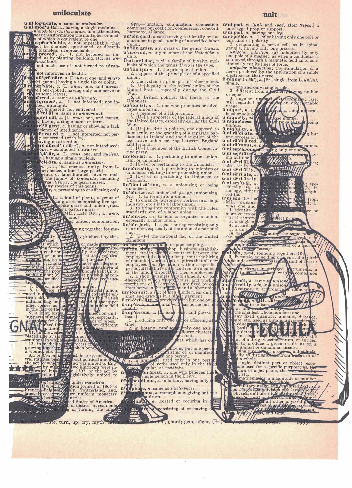 Alcohol Bottles 3 Piece Linked Dictionary Art