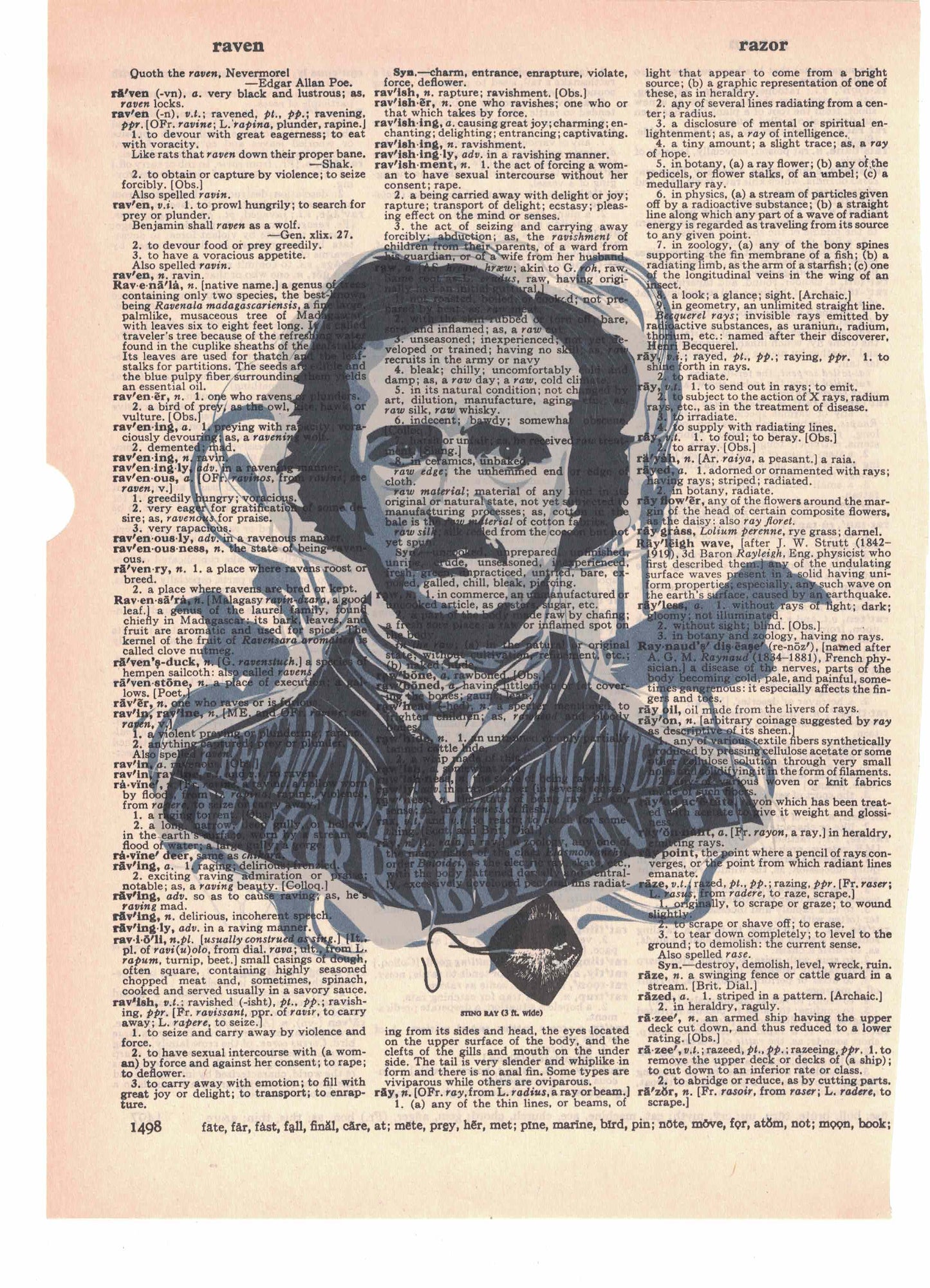 Edgar Allen Poe Raven Dictionary Art Print