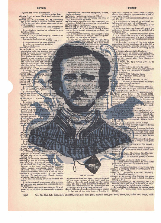 Edgar Allen Poe Raven Dictionary Art Print