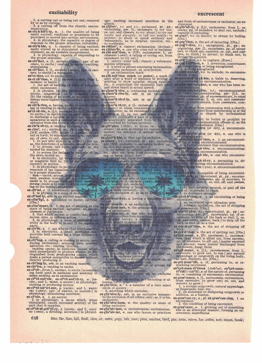 German Shepard with Sunglasses Dictionary Art Print