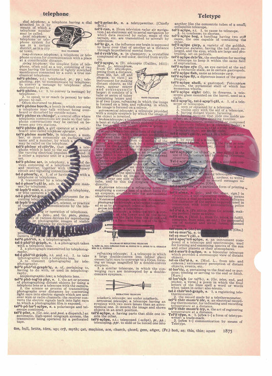 Red Telephone Dictionary Art Print