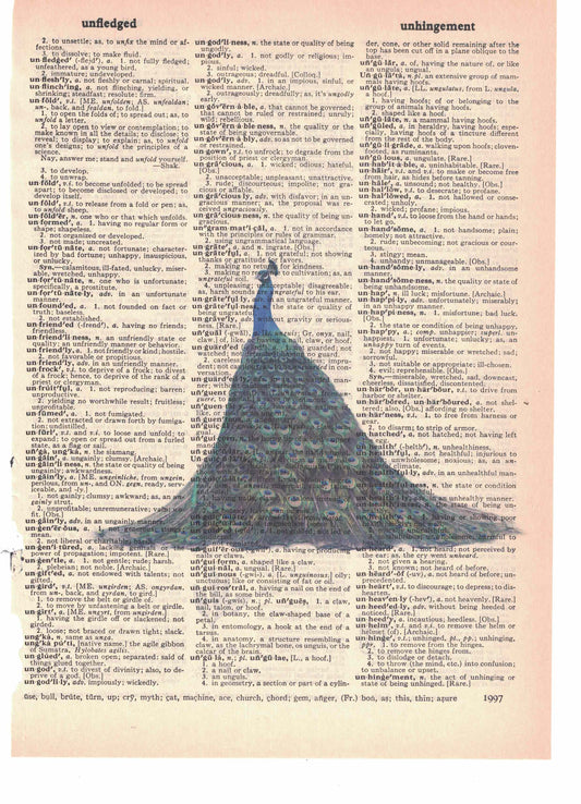 Peacock Dictionary Art Print