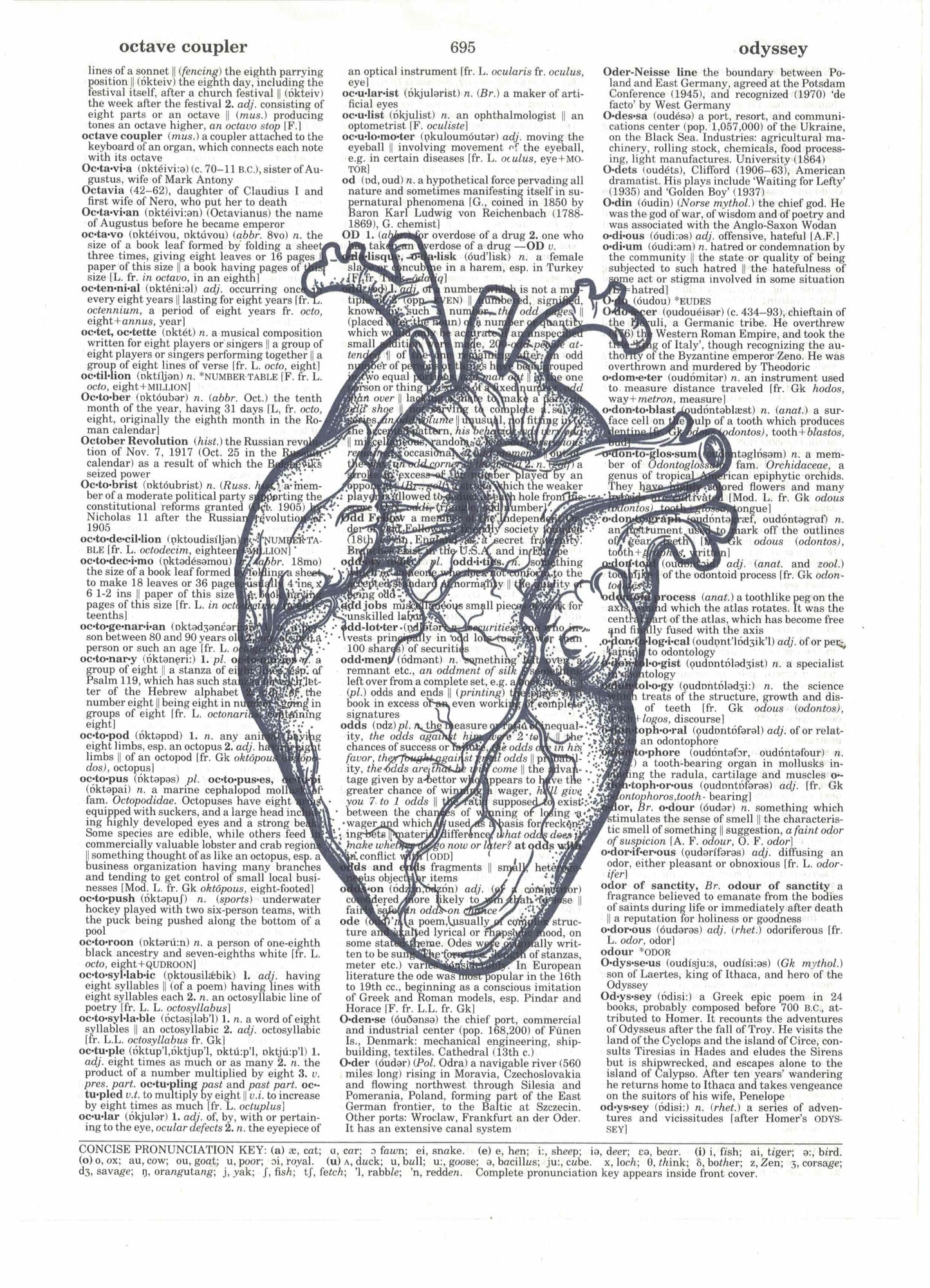 Black Heart Dictionary Art Print