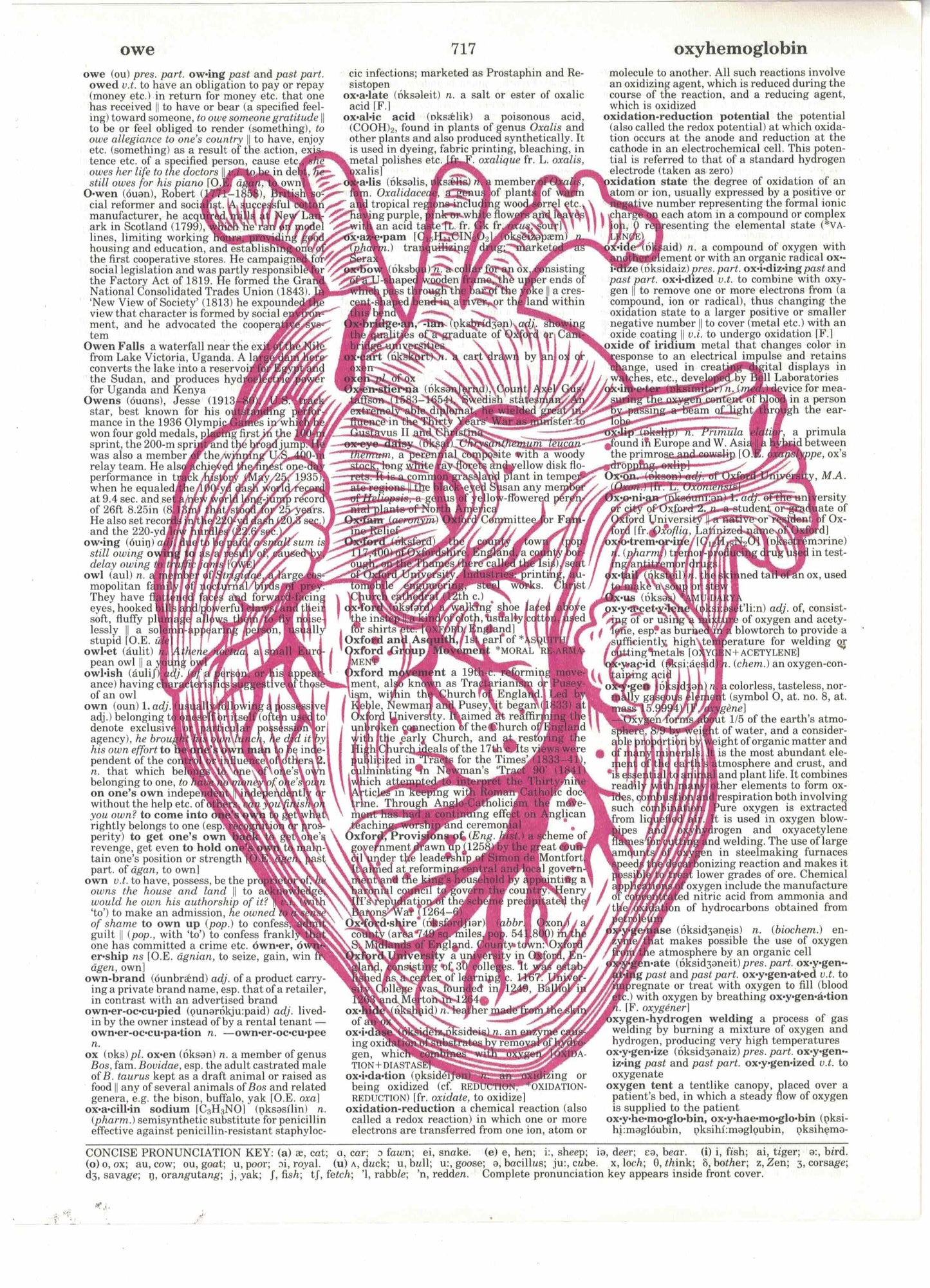 Red Heart Dictionary Art Print
