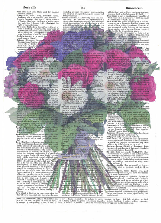 Flower Bouquet Dictionary Art Print