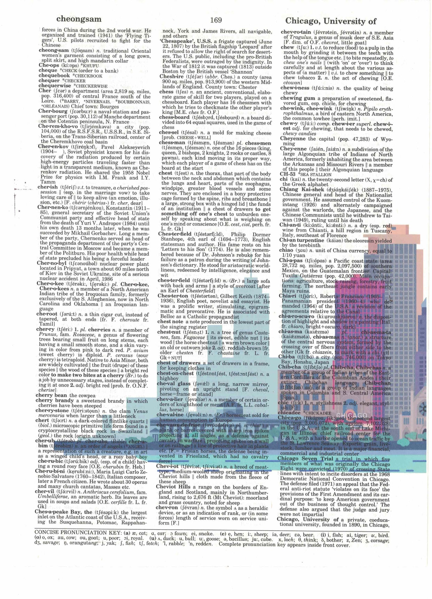 Chicago 3 Piece Linked Dictionary Art