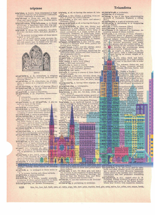 Detroit 3 Piece Linked Dictionary Art