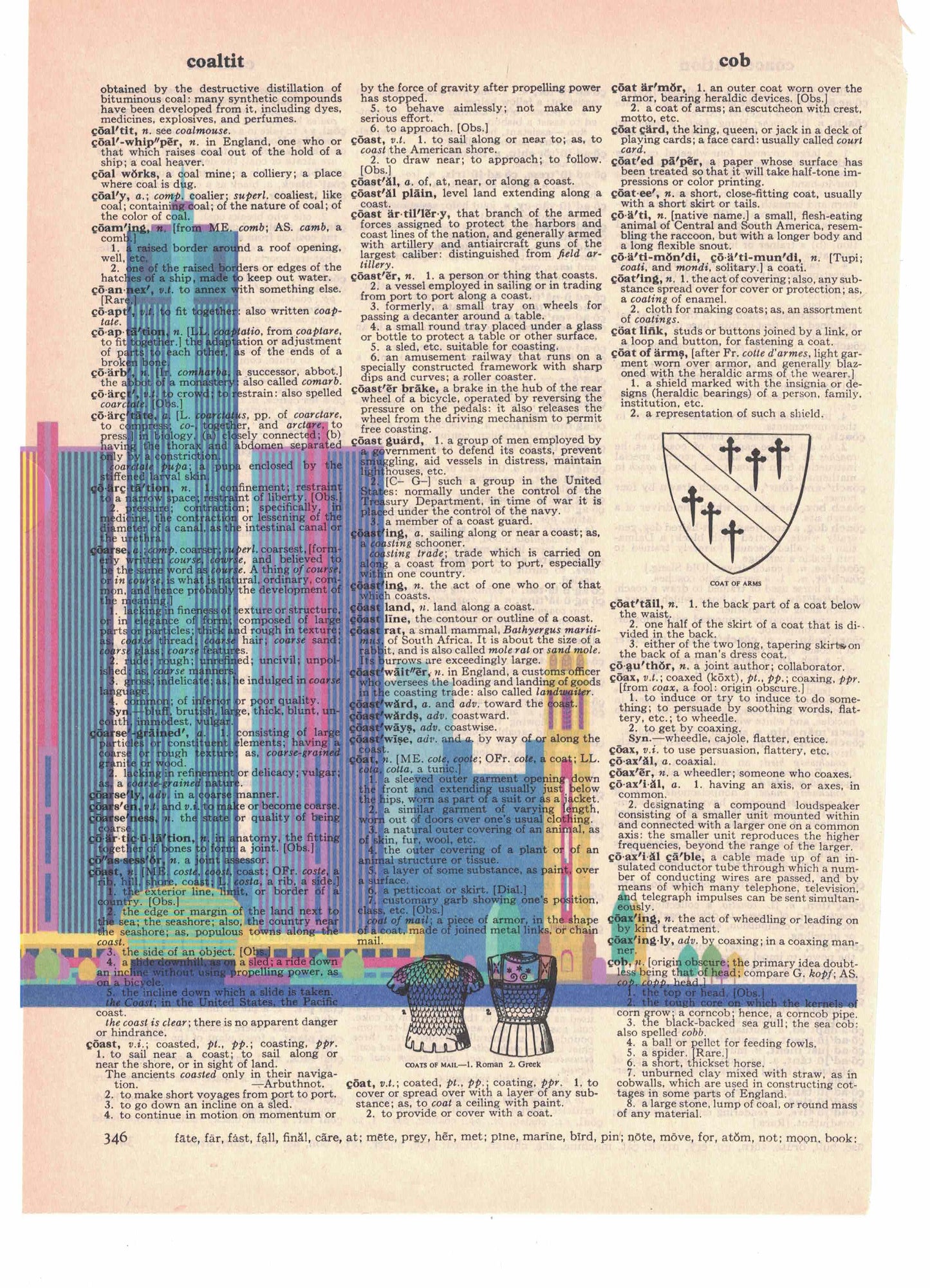 Detroit 3 Piece Linked Dictionary Art