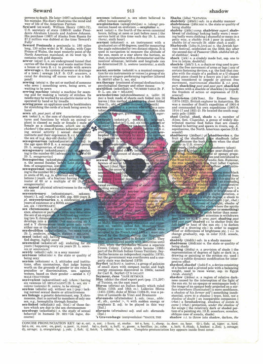 Top Hat with Playing Cards Dictionary Art Print