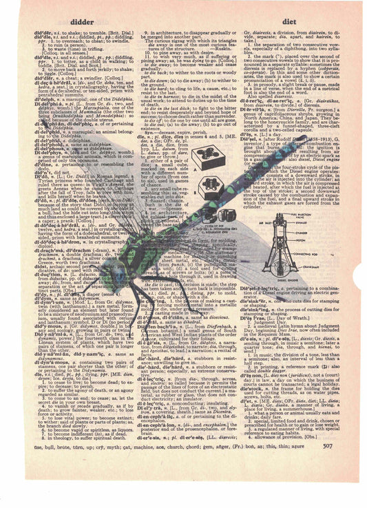Dragonfly Dictionary Art Print