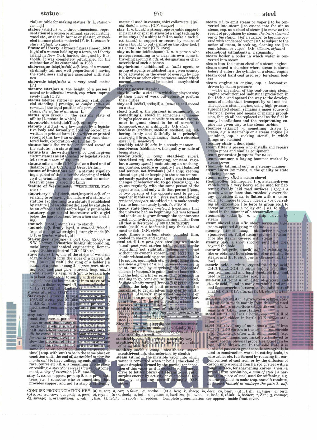 St Louis 3 Piece Linked Dictionary Art