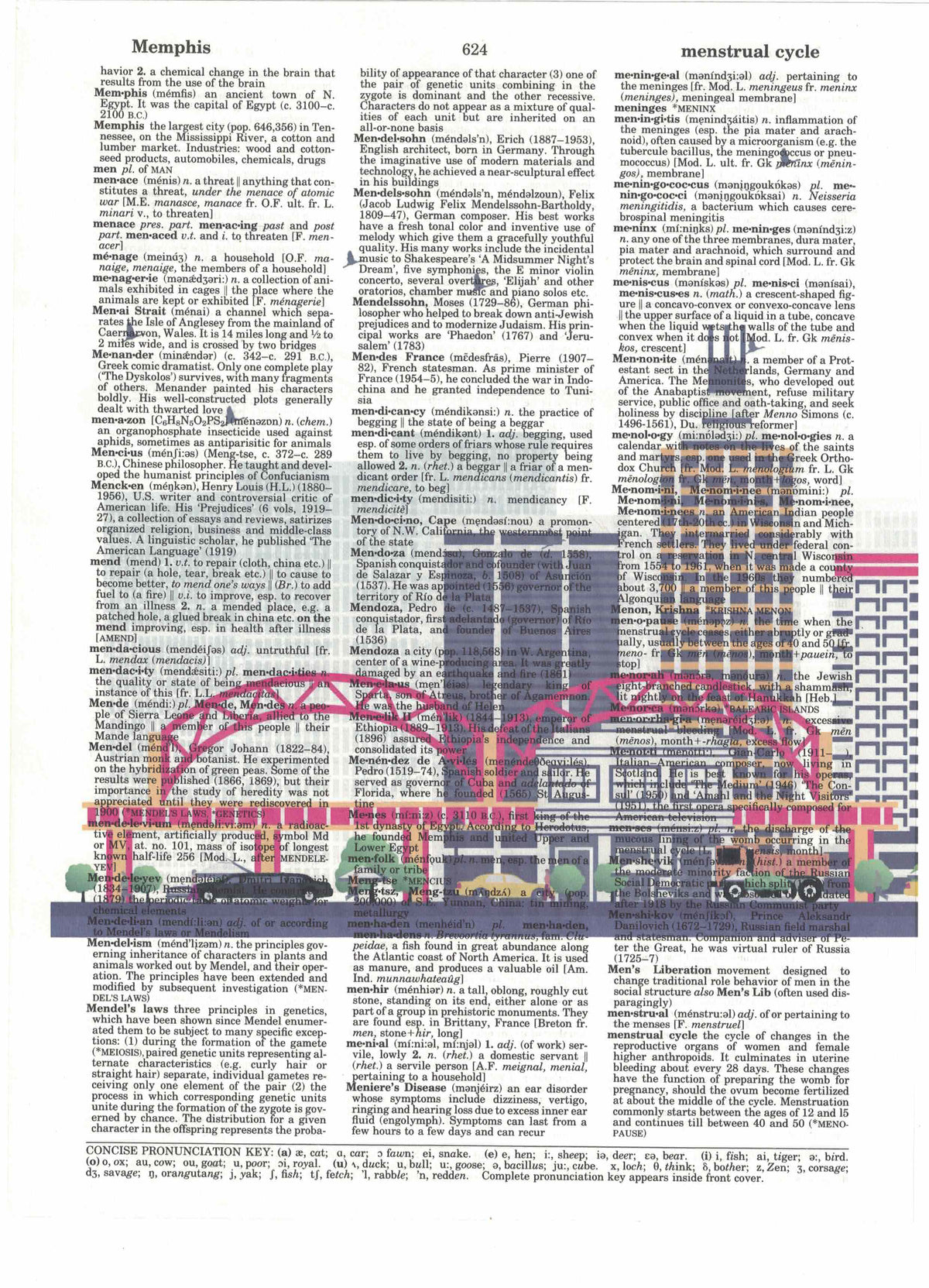 Memphis 3 Piece Linked Dictionary Art