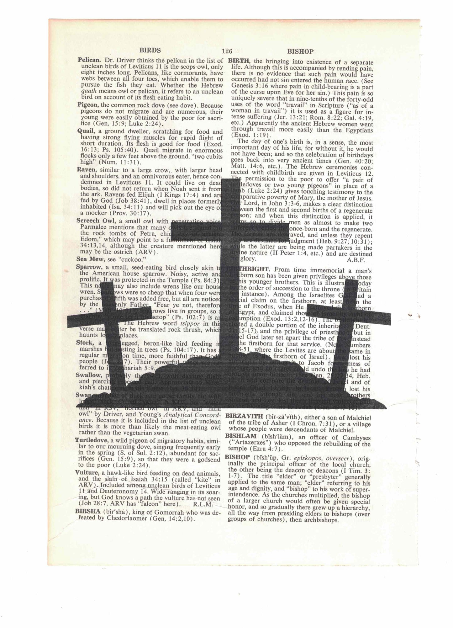 Three Crosses Crucifix Dictionary Art Print